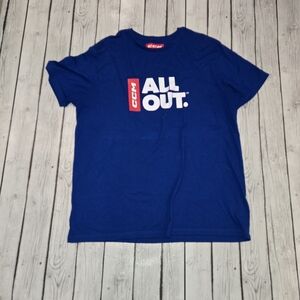 CCM Hockey Collegiate Royal All Out Logo T-Shirt Mens Size XL